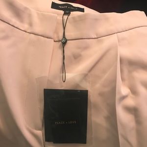 Missguided Peace + Love PINK Wide Leg Crepe Pants